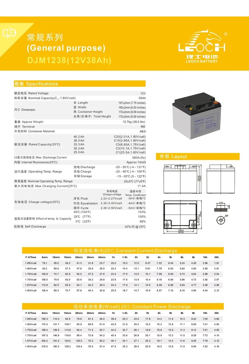 理士DJM1238（10hr） - 产品简介1