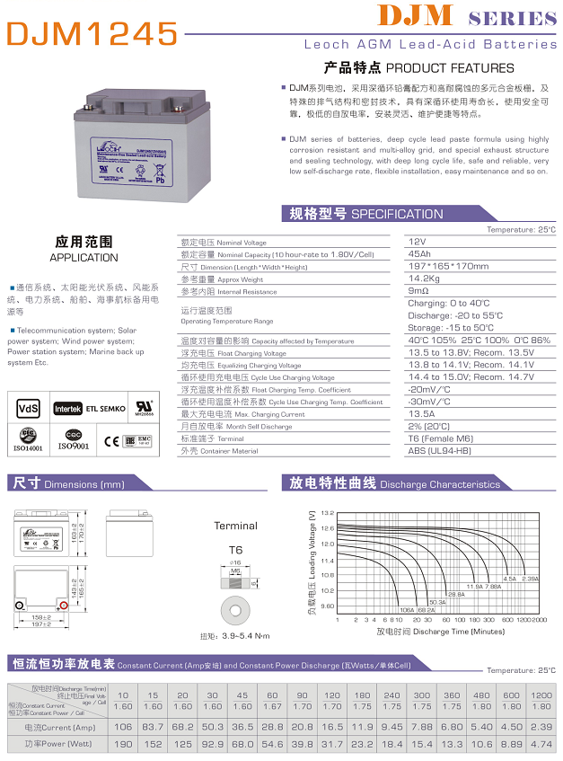 理士 DJM1245（10hr） - 产品简介1
