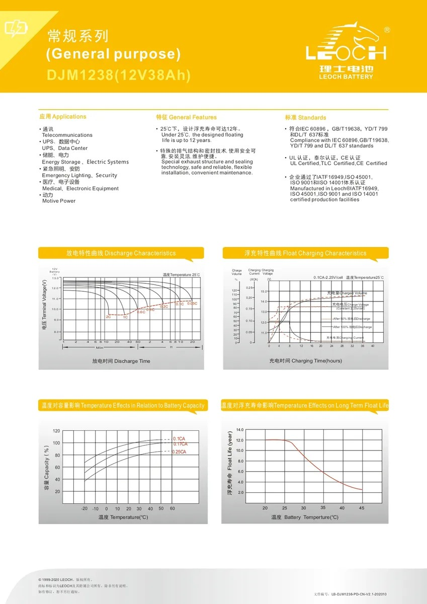 理士DJM1238（10hr） - 产品简介2