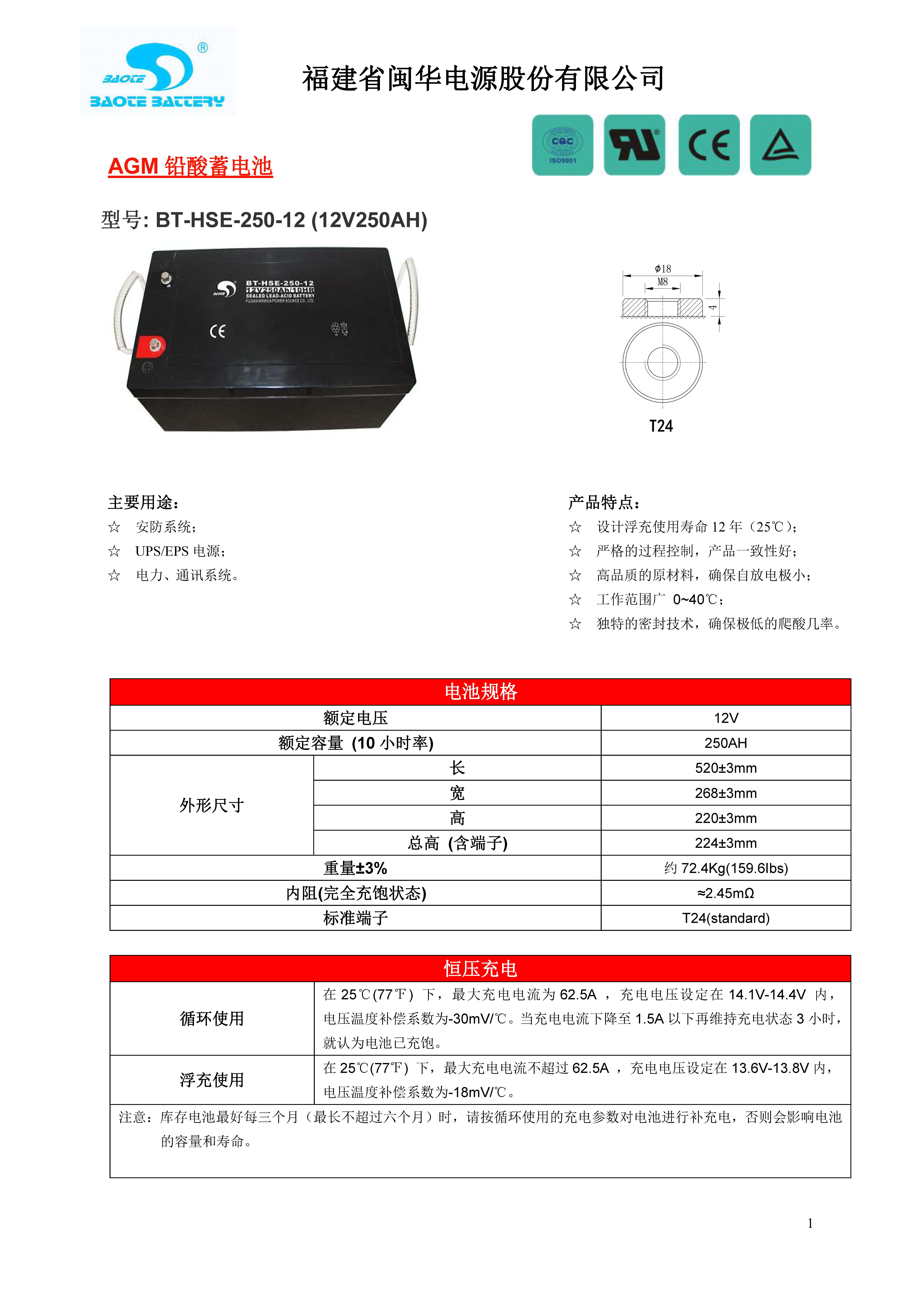 赛特 BT-HSE-250-12(10HR) - 产品简介1