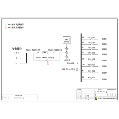 120KVA UPS Single Utility Feed C-Tier with Maintenance Bypass ABB Total Capacity 250A Standard Distribution