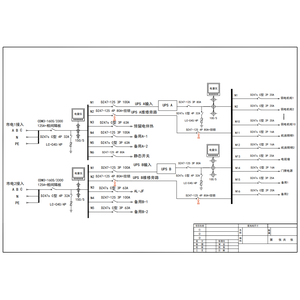 两套40KVA UPS 双路市电 B级 带维修旁路 德力西 总容量125A 普通配电