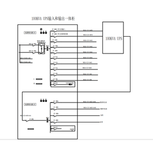 100KVA UPS输入输出一体柜 ATS 带防雷600*2000*600