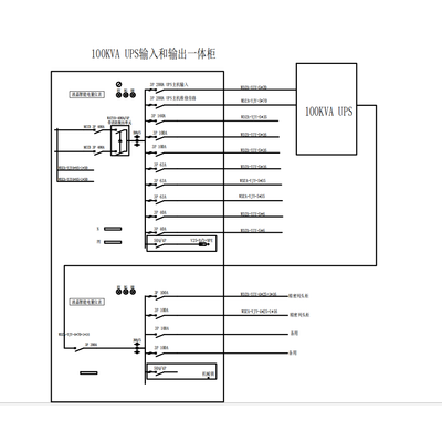 100KVA UPS输入输出一体柜 ATS 带防雷600*2000*600