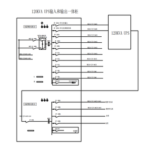 120KVA UPS输入输出一体柜 ATS 带防雷600*2000*600