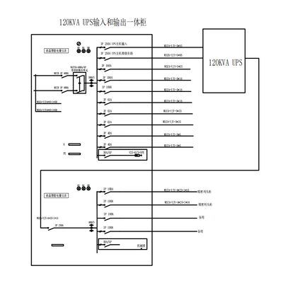 120KVA UPS输入输出一体柜 ATS 带防雷600*2000*600