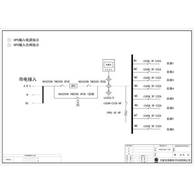 120KVA UPS Single Utility Feed C-Tier with Maintenance Bypass Schneider Total Capacity 250A Standard Distribution
