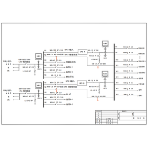 两套40KVA UPS 双路市电 B级 带维修旁路 正泰 总容量125A 普通配电