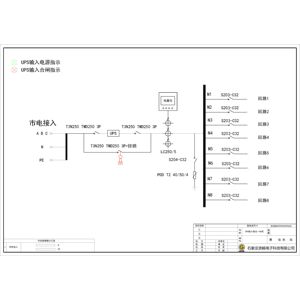 120kVA UPS输入输出一体柜 ABB 250A 4P 8回路