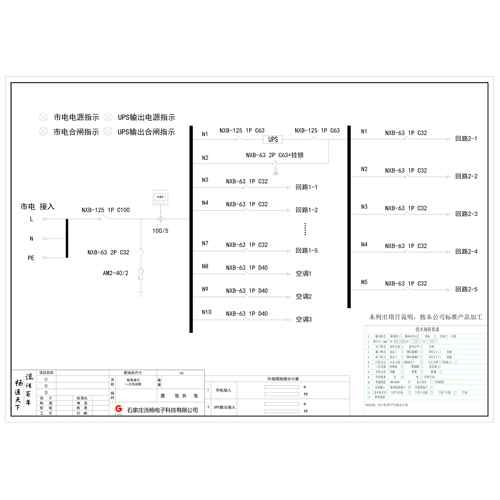 12U Distribution Unit CHINT 100A 2P Dual Circuit 10-Circuit (Variant)