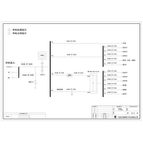 Combined Distribution Box Schneider 63A 12-Circuit incl. UPS Input/Output , HVAC Circuit