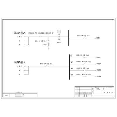 JXF Wall-mount Enclosure Dual Input / Dual Output ABB 400A 5-Circuit
