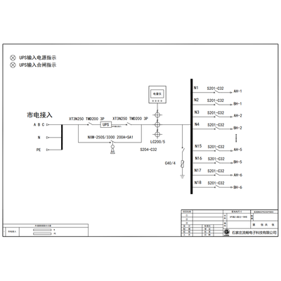 100KVA UPS Combined Input/Output Cabinet ABB 200A 3P 18-Circuit (Variant)