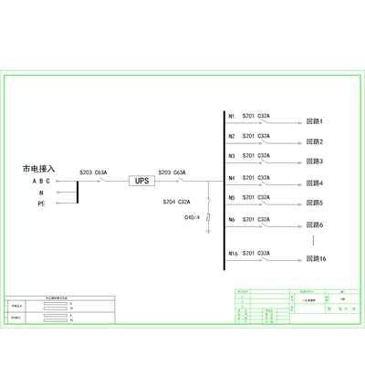 8U Distribution Unit ABB 63A incl. UPS Input/Output 16-Circuit