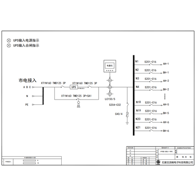 50KVA UPS Combined Input/Output Cabinet ABB 125A 3P 21-Circuit (Variant)