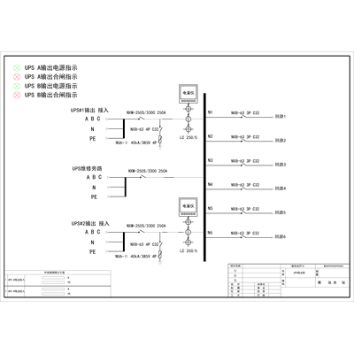 120kVA UPS Output Cabinet CHINT 250A 4P 6-Circuit Standard