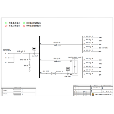 UPS Combined Distribution Cabinet ABB 63A 2P 10-Circuit (Variant)