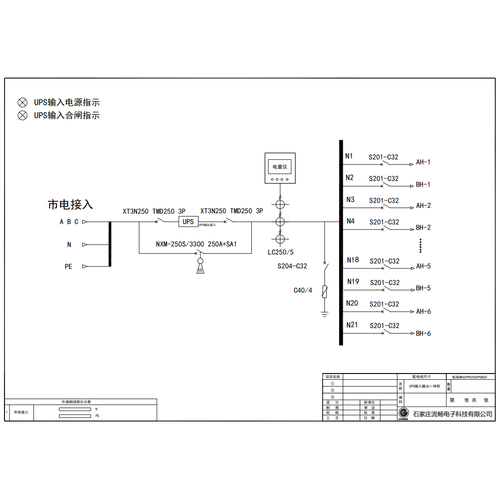 120KVA UPS Combined Input/Output Cabinet ABB 250A 3P 21-Circuit (Variant)