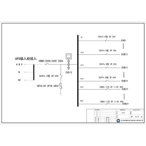 500KVA UPS Power Cabinet CHINT 250A 4P 24-Circuit (Variant)