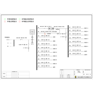 15KVA 三进单出UPS输入输出一体柜 施耐德 125A 4P 8回路 普通型