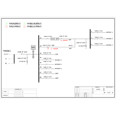 5kVA 3-Phase In / 1-Phase Out UPS Combined Input/Output Cabinet Schneider 63A 4P 9-Circuit